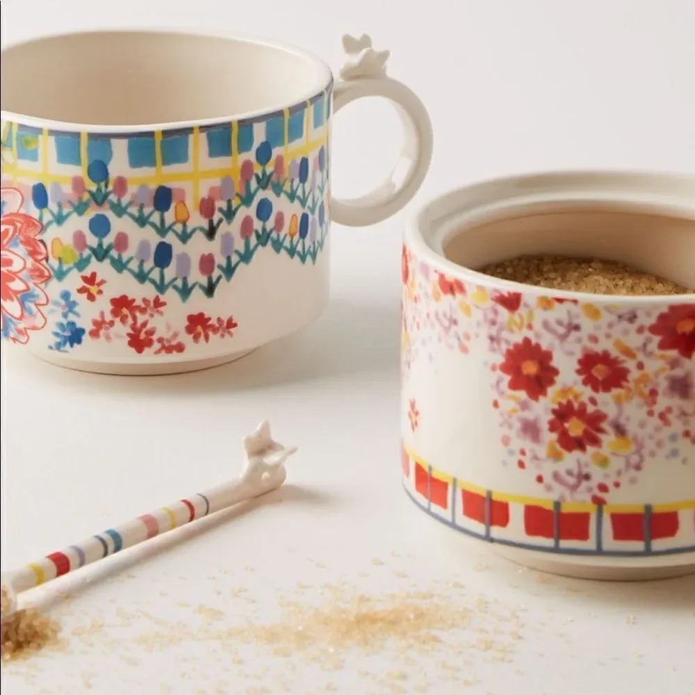 Anthropologie Red Motif Mason Creamer‎